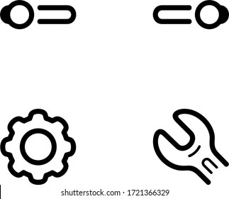 Configuration and settings. Vector outline icons.