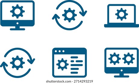 Ícones de configurações e definições do sistema em dispositivos