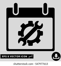 Configuration Tools Calendar Day icon. Vector EPS illustration style is flat iconic symbol, black color.