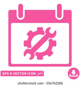 Configuration Tools Calendar Day icon. Vector EPS illustration style is flat iconic symbol, pink color.