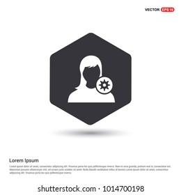 Configuration user icon Hexa White Background icon template