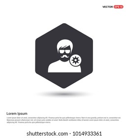 Configuration user icon Hexa White Background icon template
