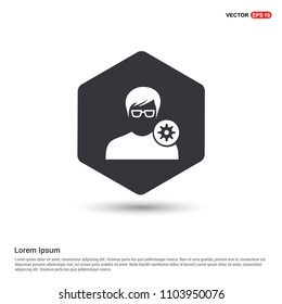 Configuration user icon Hexa White Background icon template