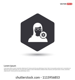 Configuration user icon Hexa White Background icon template - Free vector icon