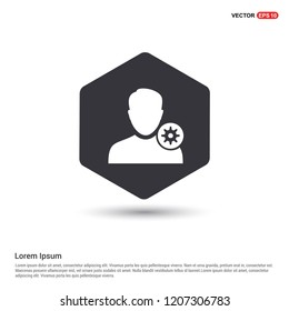 Configuration user icon Hexa White Background icon template - Free vector icon