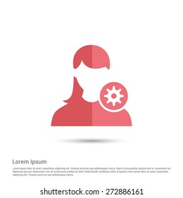 configuration User Icon, pictogram icon on gray background. Simple flat metro design style. half shade cut icon. Flat design style. Vector illustration