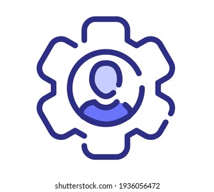 configuration user setting single isolated icon with dash or dashed line style