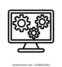 Configuration Vector Lineal Icon on white background.