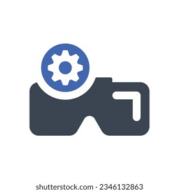Icono de VR de configuración, gráficos vectores