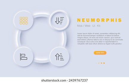 Configurations line icon. Interface, options, menu, preferences, settings. Neomorphism style. Vector line icon for business and advertising