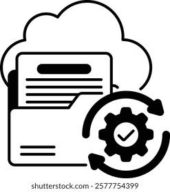 configure backups at application vector icon design, Web hosting service Symbol, Computing machines Sign, Internet Application Management stock illustration, File Folder Management on Cloud concept