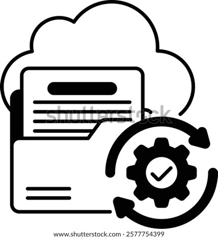 configure backups at application vector icon design, Web hosting service Symbol, Computing machines Sign, Internet Application Management stock illustration, File Folder Management on Cloud concept