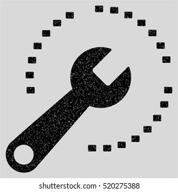 Configure Diagram grainy textured icon for overlay watermark stamps. Flat symbol with scratched texture. Dotted vector black ink rubber seal stamp with grunge design on a light gray background.