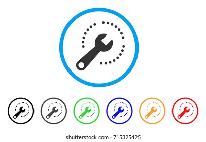 Configure Diagram icon. Vector illustration style is a flat iconic configure diagram gray rounded symbol inside light blue circle with black, gray, green, blue, red, orange color variants.