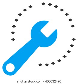 Configure Diagram vector toolbar icon. Style is flat icon symbol, color, white background, rhombus dots.