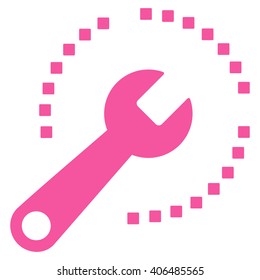 Configure Diagram vector toolbar icon. Style is flat icon symbol, pink color, white background, square dots.