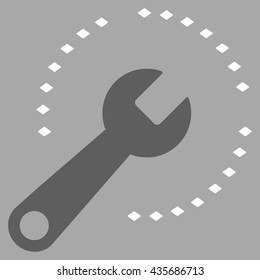 Configure Diagram vector toolbar icon. Style is bicolor flat icon symbol, dark gray and white colors, silver background, rhombus dots.
