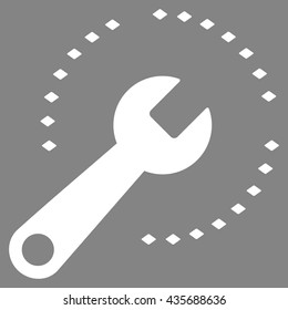 Configure Diagram vector toolbar icon. Style is flat icon symbol, white color, gray background, rhombus dots.