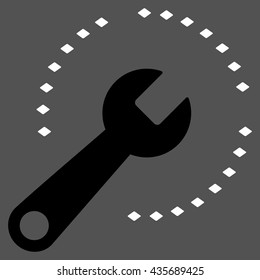 Configure Diagram vector toolbar icon. Style is bicolor flat icon symbol, black and white colors, gray background, rhombus dots.