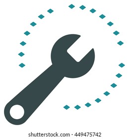 Configure Diagram vector toolbar icon. Style is bicolor flat icon symbol, soft blue colors, white background, rhombus dots.