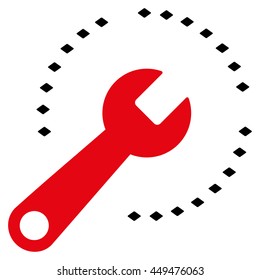 Configure Diagram vector toolbar icon. Style is bicolor flat icon symbol, intensive red and black colors, white background, rhombus dots.