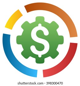 Configure Financial Diagram vector toolbar icon for software design. Style is a gradient icon symbol on a white background.