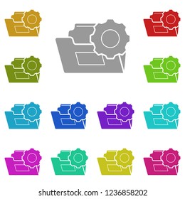 Configure folder icon in multi color. Simple glyph vector of web set for UI and UX, website or mobile application