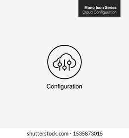 Configure Icon. Cloud Configuration. Cloud Setting and Settings - Vector Icon