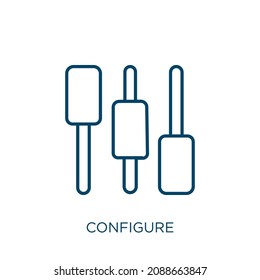 configure icon. Thin linear configure outline icon isolated on white background. Line vector configure sign, symbol for web and mobile
