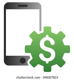 Configure Mobile Bank vector toolbar icon for software design. Style is a gradient icon symbol on a white background.