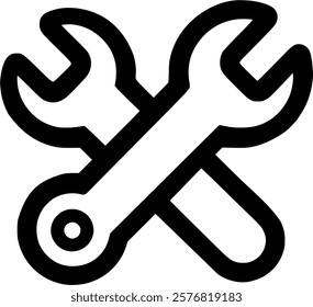 Configure wrench line icon, spanner outline vector logo illustration, sign, symbol, vector, art