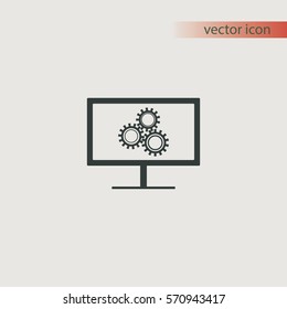 Configures gears on display, vector icon
