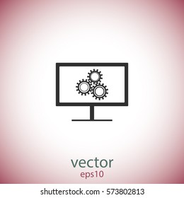 Configures gears on display, vector icon