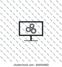 Configures gears on display, vector icon