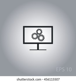 Configures on display, vector icon