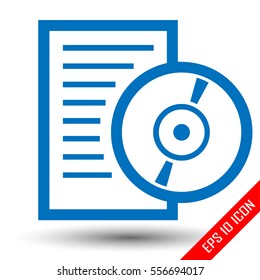 Configuring Database with disc. Illustration package on white background.