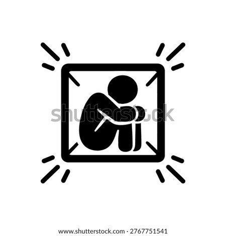 Confined Space Entrapment Icon Isolated On White Background 