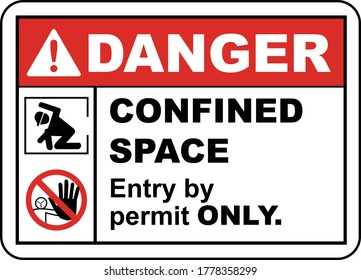 Confined Space Entry By Permit Only Sign