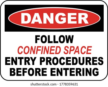 Confined Space Entry Procedures Sign 5