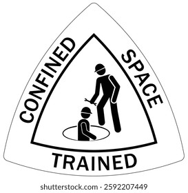 Confined space qualified trained logo badge