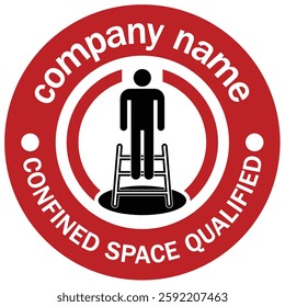 Confined space qualified trained logo badge