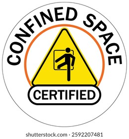 Confined space qualified trained logo badge