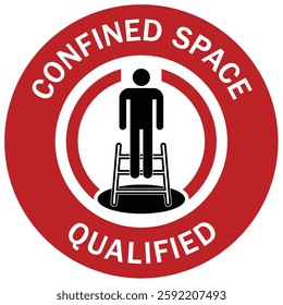 Confined space qualified trained logo badge