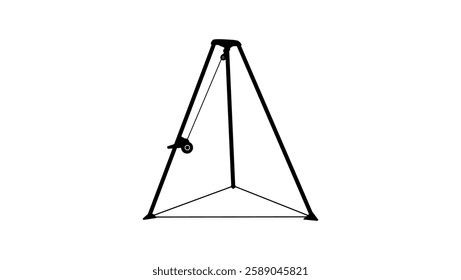 Confined Space Rescue Tripod, black isolated silhouette