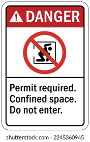 Confined space sign and labels