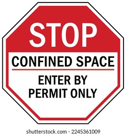 Confined space sign and labels