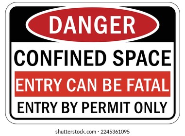 Confined space sign and labels