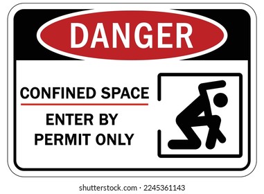 Confined space sign and labels