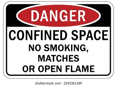 Confined space sign and labels