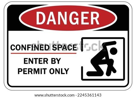 Confined space sign and labels